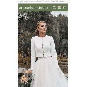 Artpodium Studio Bridal Jacket XS/S ? Formal Wedding Pearl Buttons